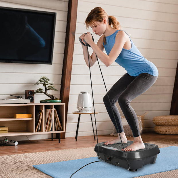 Vibration Exercise Machine – Whole Body Fitness Plate with 120 Speeds, 1–20 Min Timer, Resistance Bands & Remote Control – 330 lbs Max Load