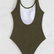 Green Backless One-Piece Swimsuit for Women
